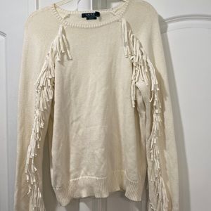 Women’s Ralph Lauren fringe unique classic sweater. Size XL.NWOT